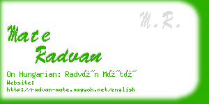 mate radvan business card